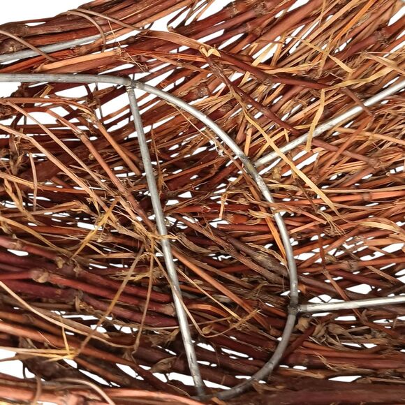 Woven Grapevine Twig Wall Basket Rustic Primitive Farmhouse Brown 10” X 10" - Picture 8 of 11